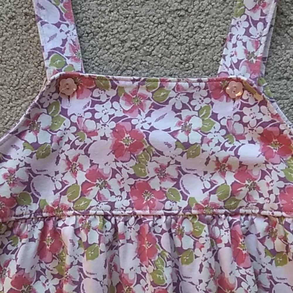 Purple Pink Floral Summer Dress